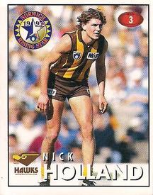 1996 Select AFL Stickers #3 Nick Holland Front